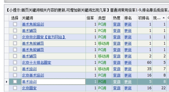 關(guān)鍵詞排名展示